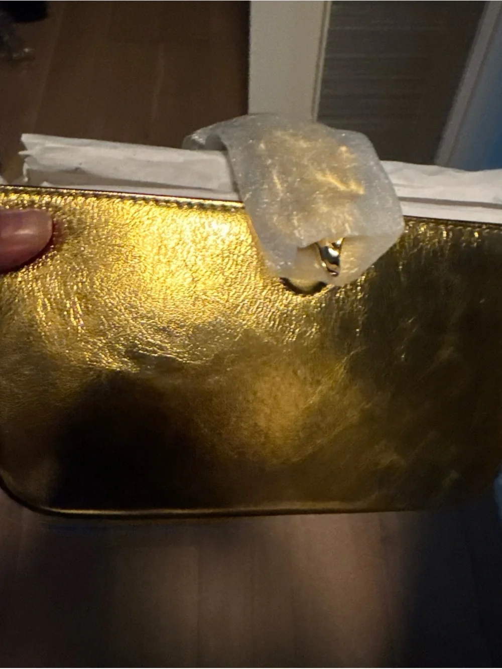 Alexis Bittar Metallic Gold Chain-Shoulder Bag
